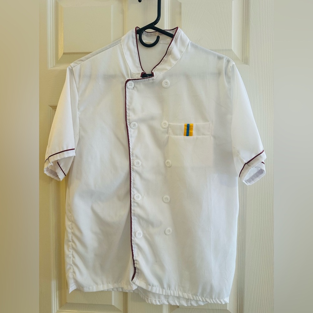 VINTAGE White Short Sleeve Chef Jacket